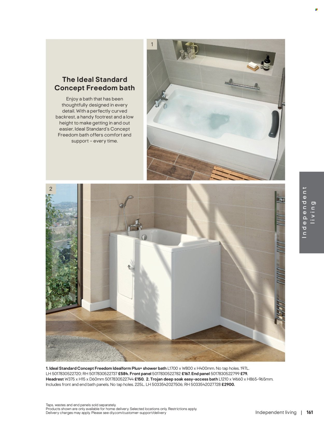 B&Q offer - Bathroom collections