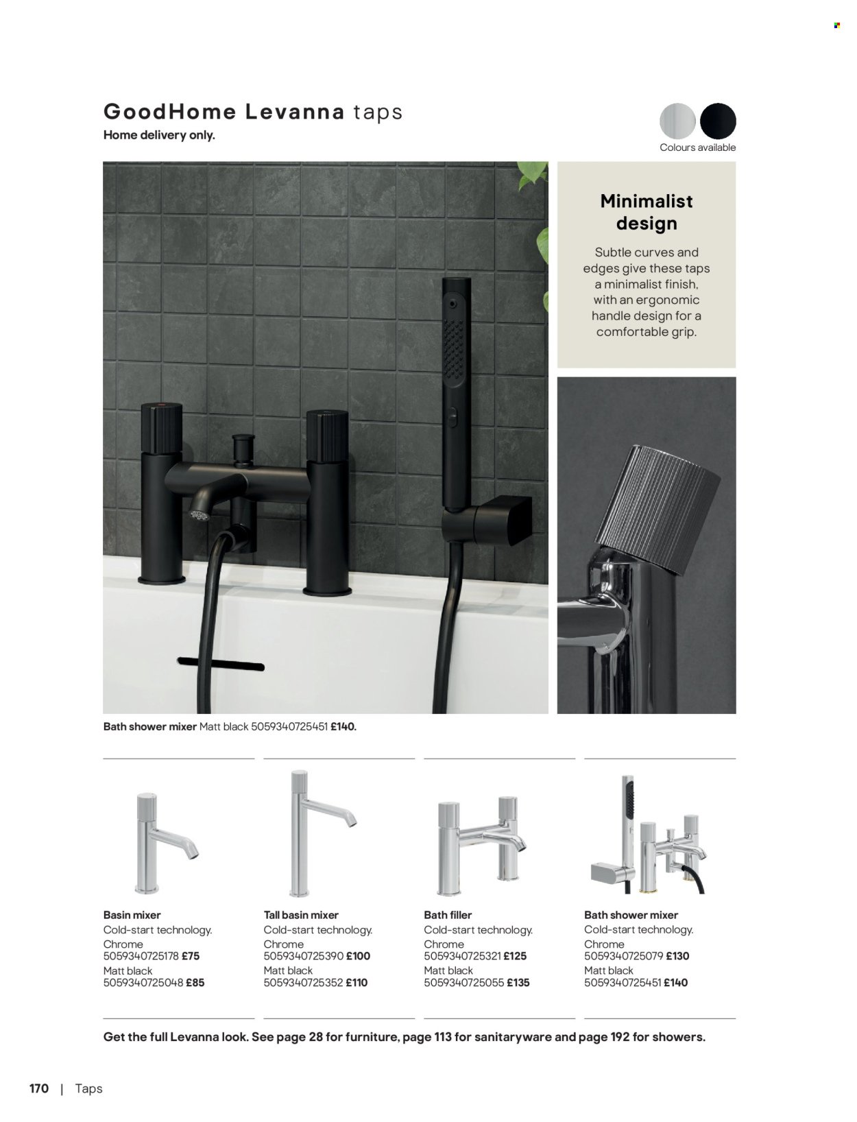 B&Q offer - Bathroom collections