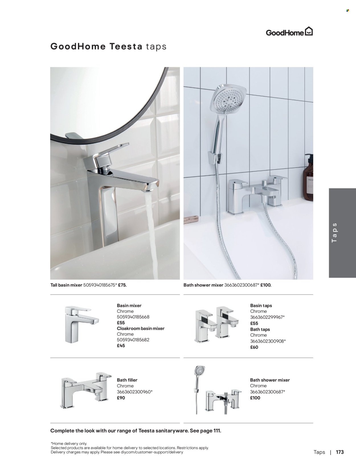 B&Q offer - Bathroom collections