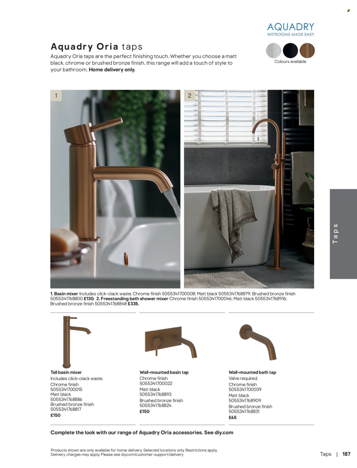 B&Q offer - Bathroom collections