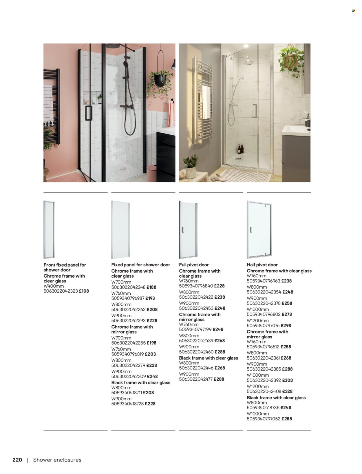 B&Q offer - Bathroom collections