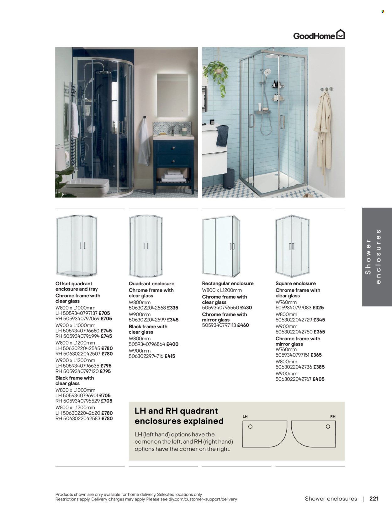 B&Q offer - Bathroom collections