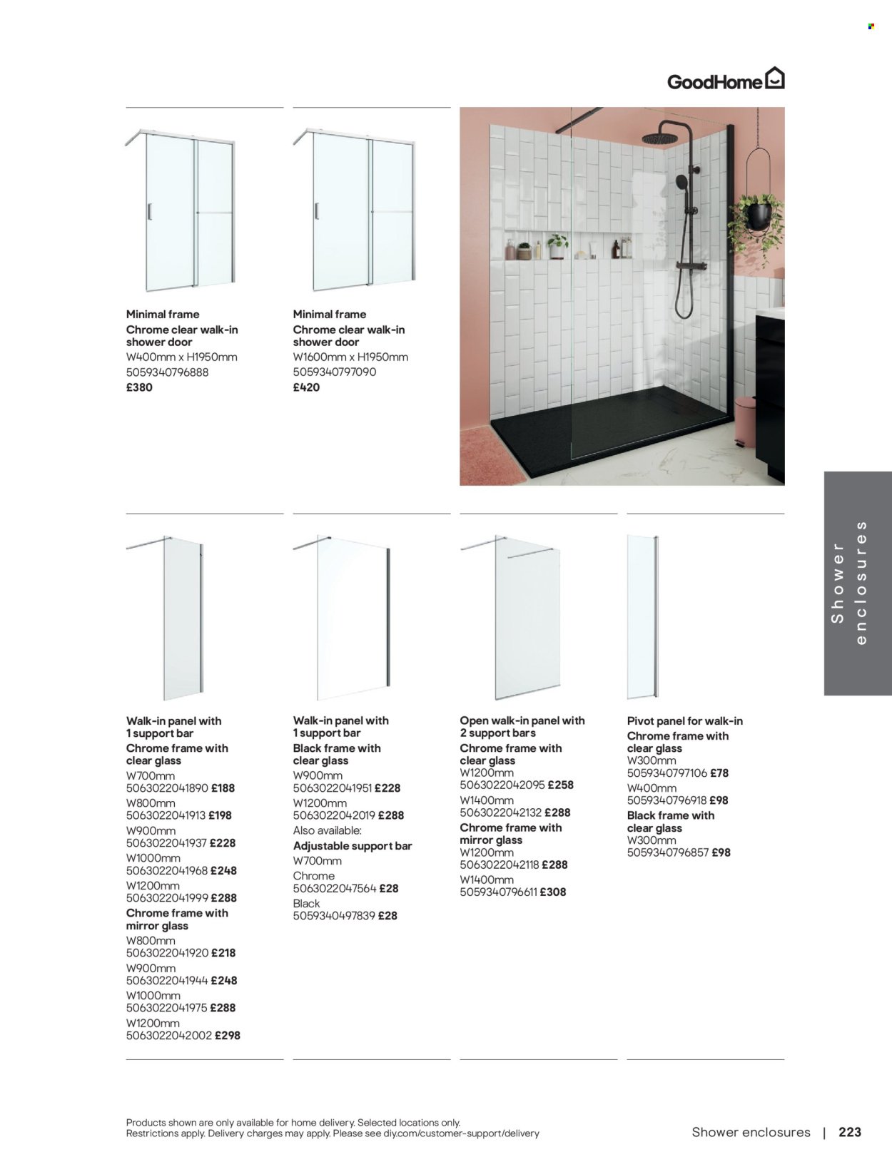 B&Q offer - Bathroom collections