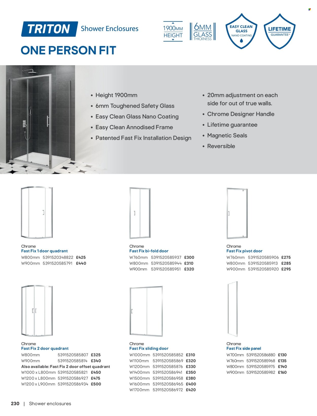 B&Q offer - Bathroom collections
