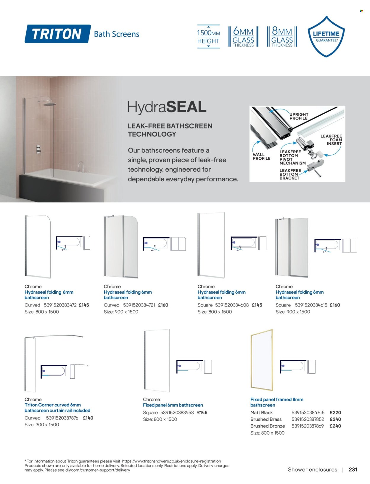 B&Q offer - Bathroom collections