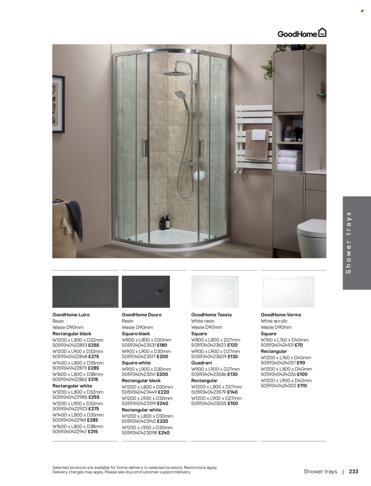 B&Q offer - Bathroom collections