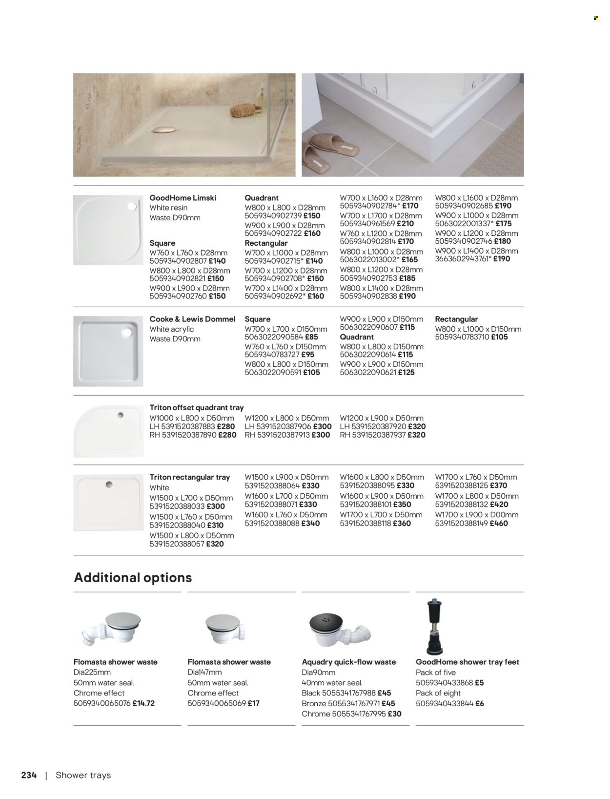 B&Q offer - Bathroom collections