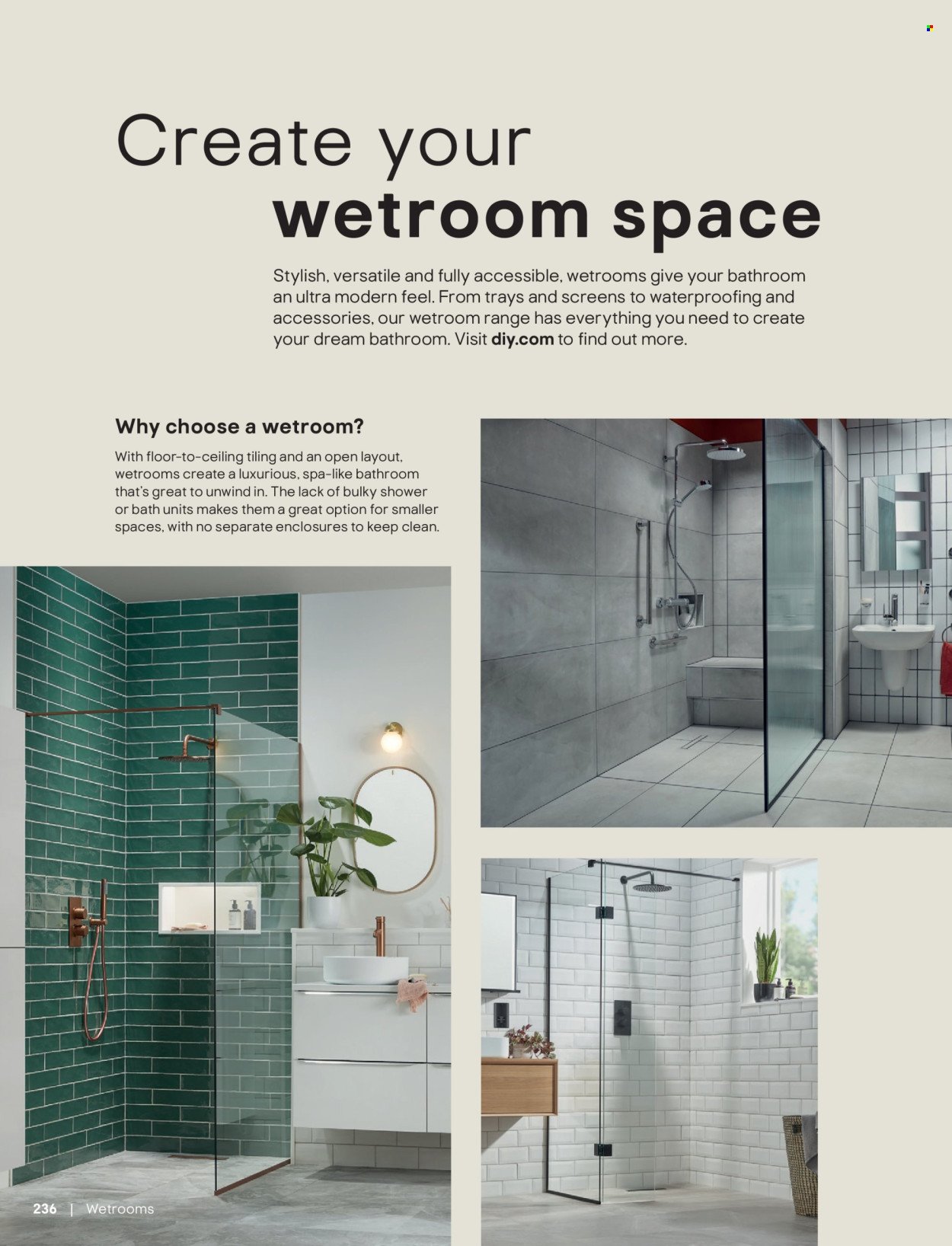 B&Q offer - Bathroom collections