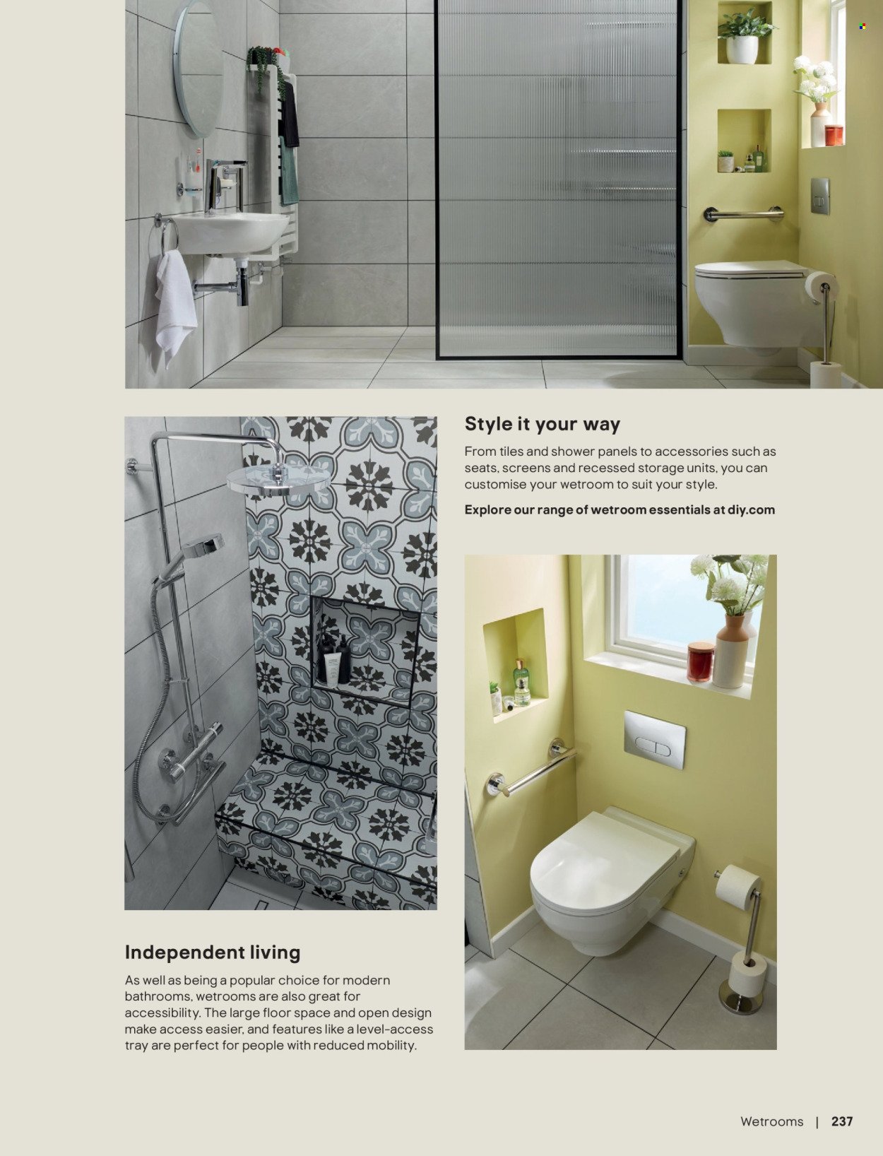 B&Q offer - Bathroom collections
