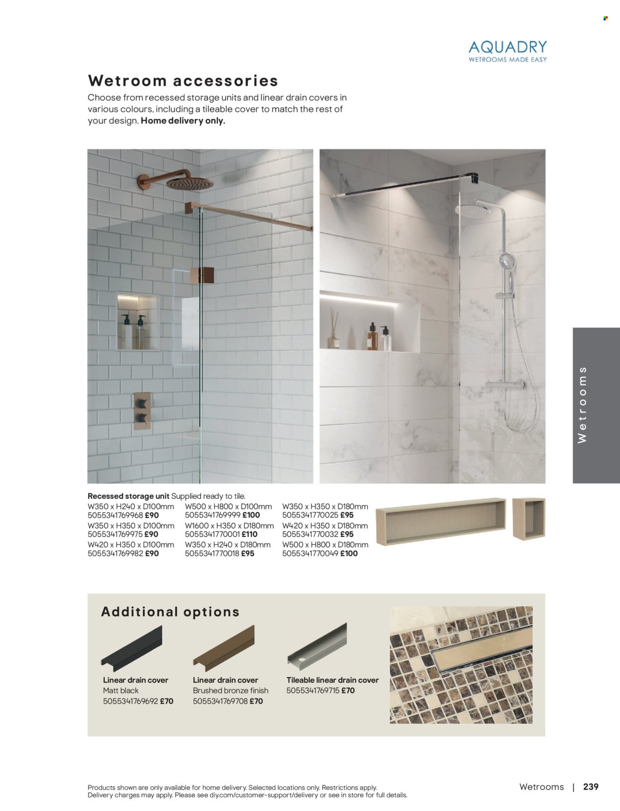 B&Q offer - Bathroom collections
