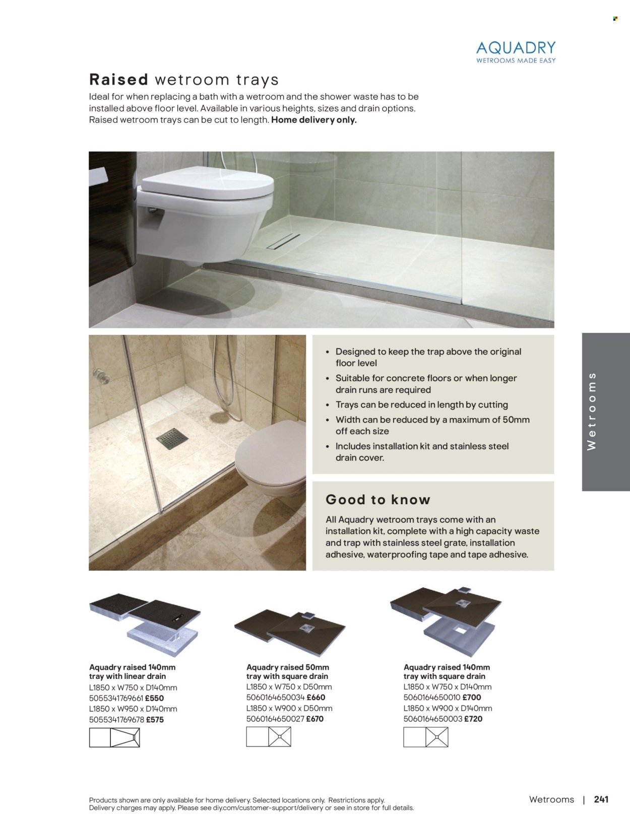 B&Q offer - Bathroom collections