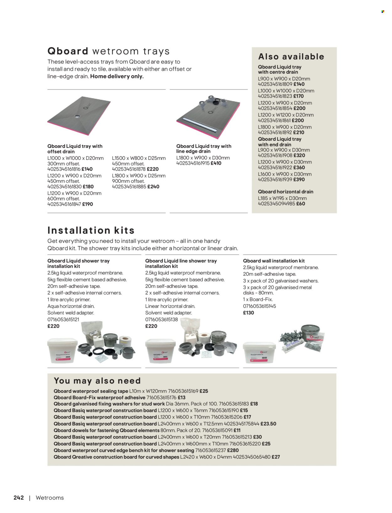 B&Q offer - Bathroom collections