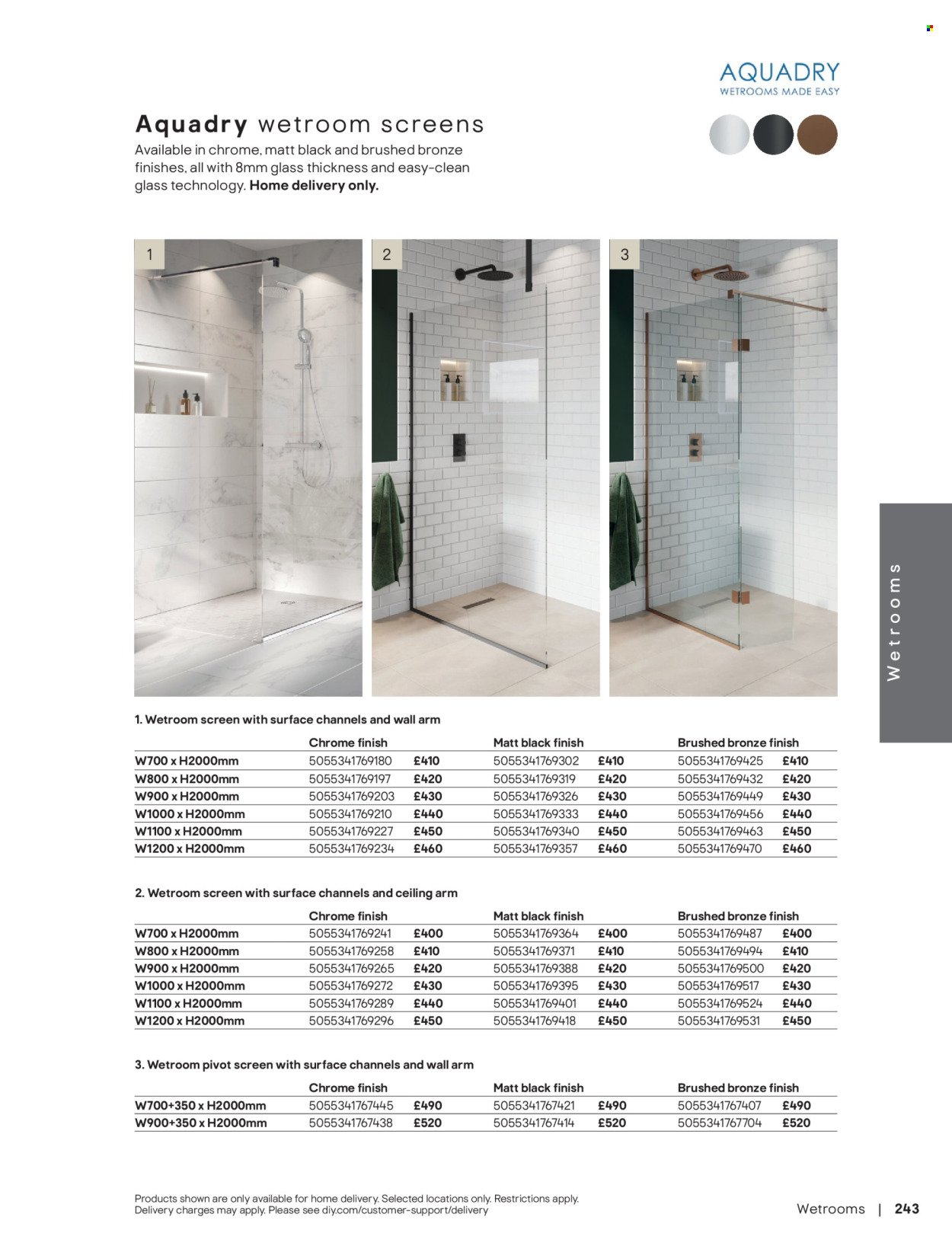 B&Q offer - Bathroom collections