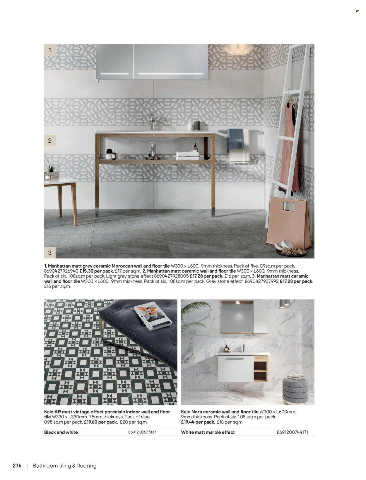 B&Q offer - Bathroom collections