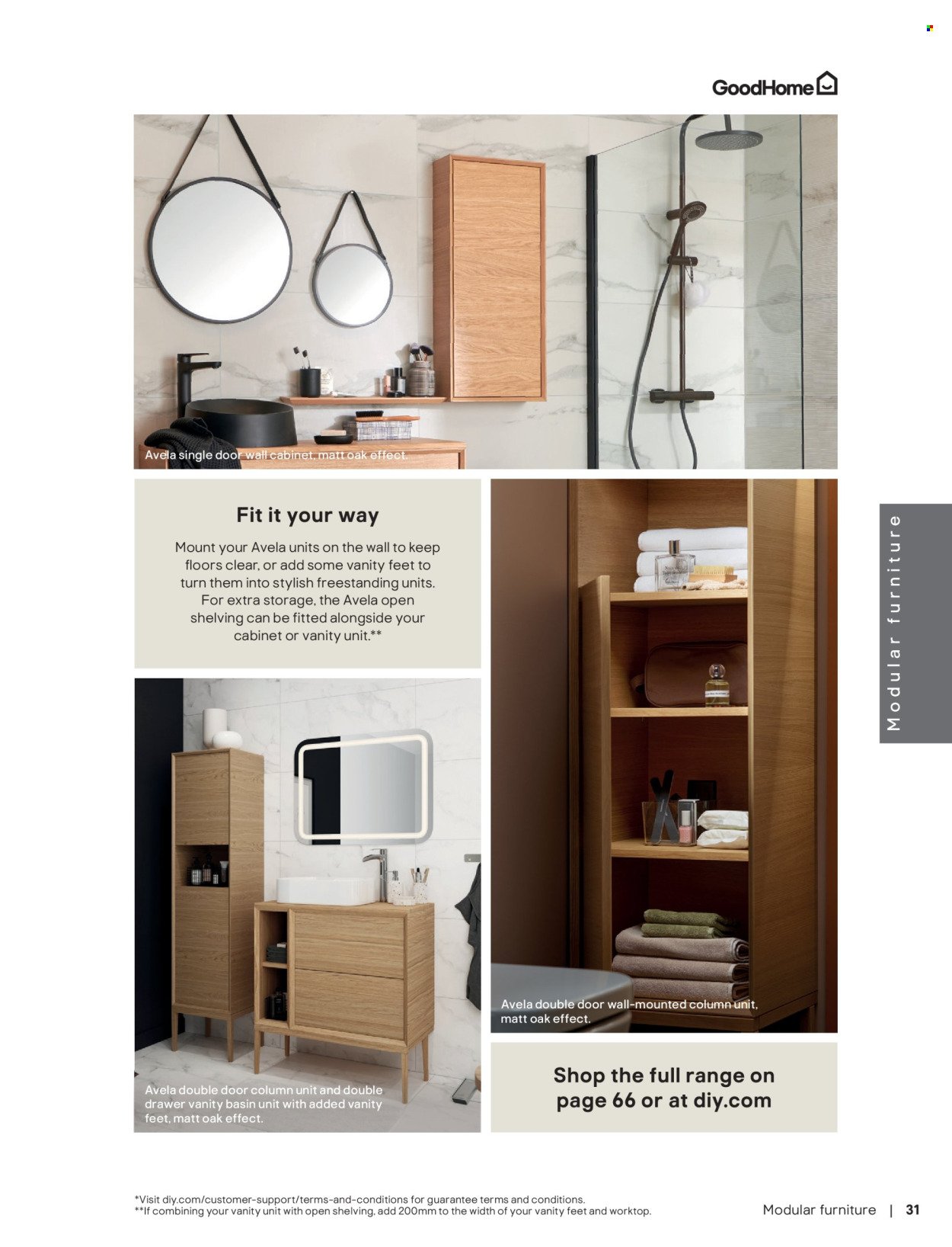 B&Q offer - Bathroom collections