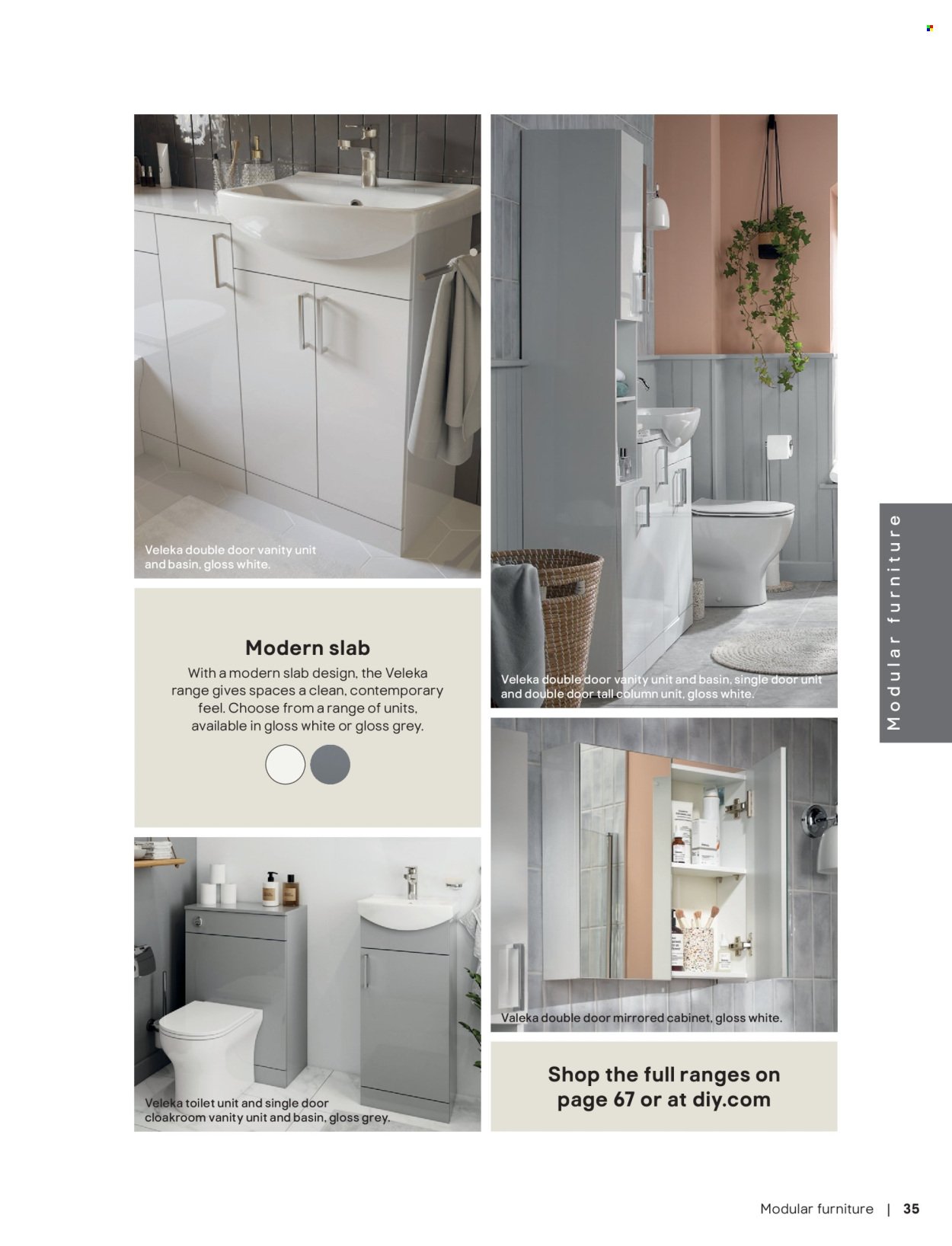 B&Q offer - Bathroom collections