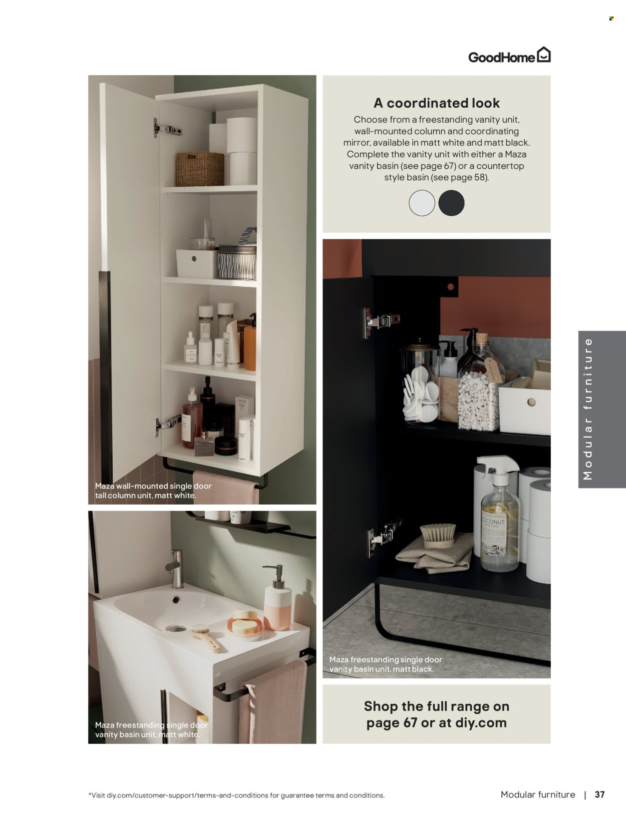 B&Q offer - Bathroom collections