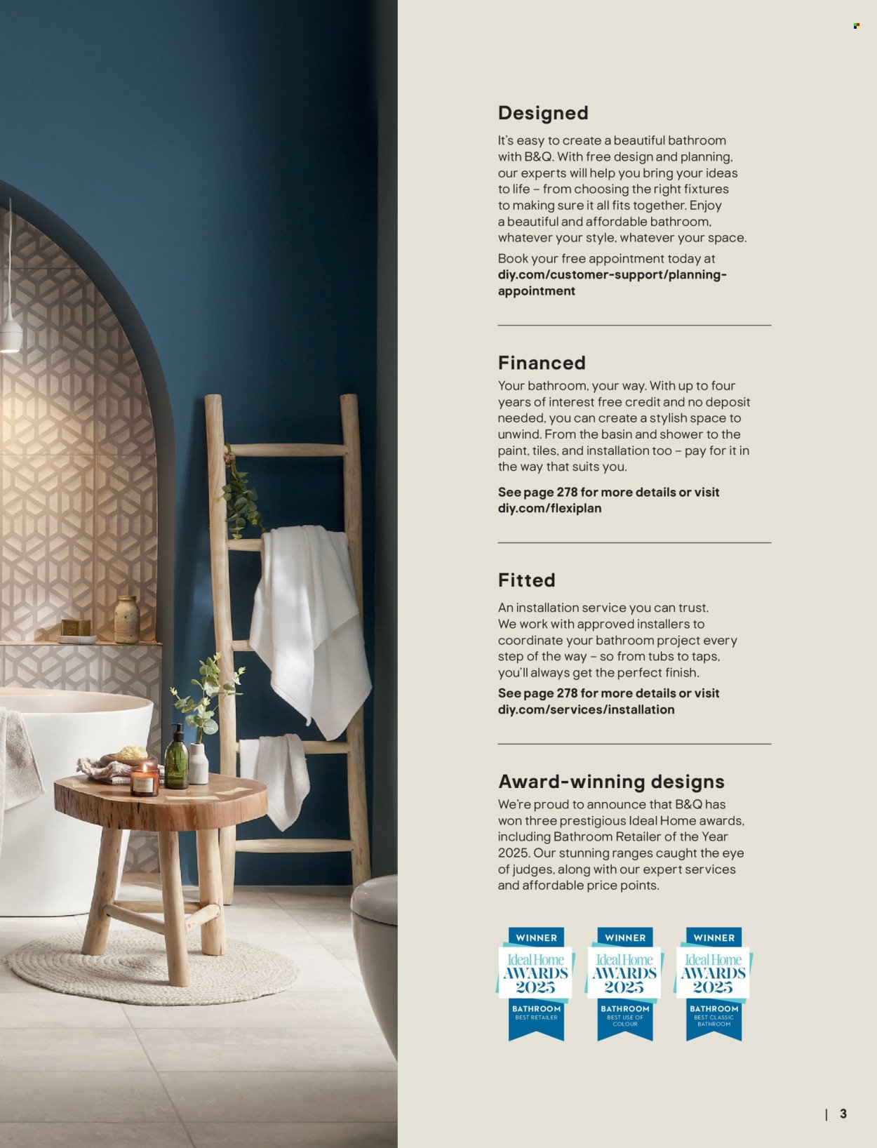 B&Q offer - Bathroom collections