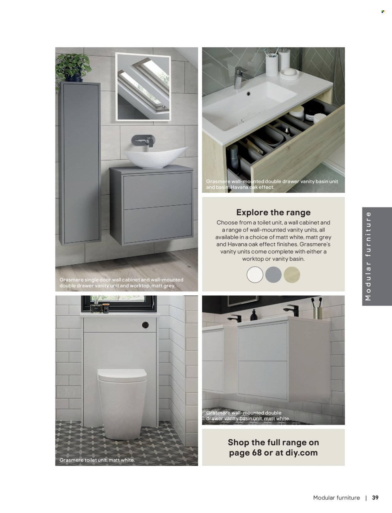 B&Q offer - Bathroom collections