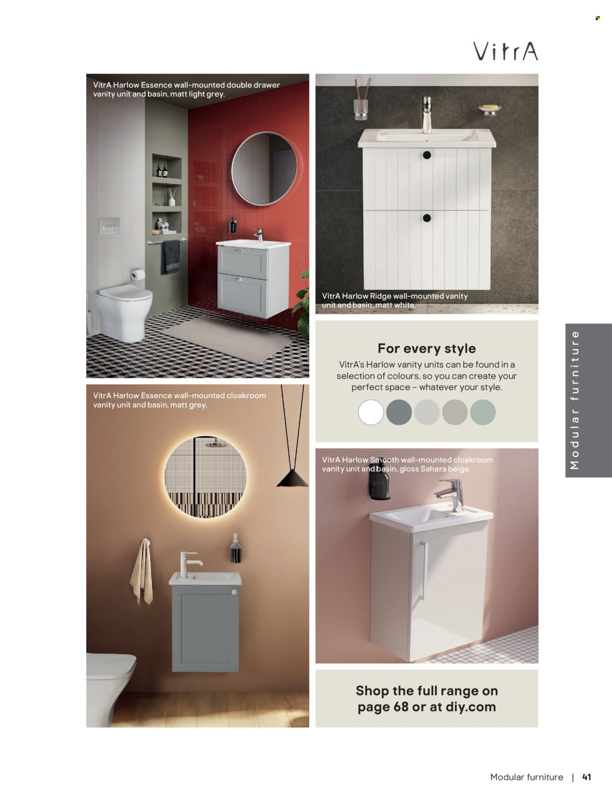 B&Q offer - Bathroom collections