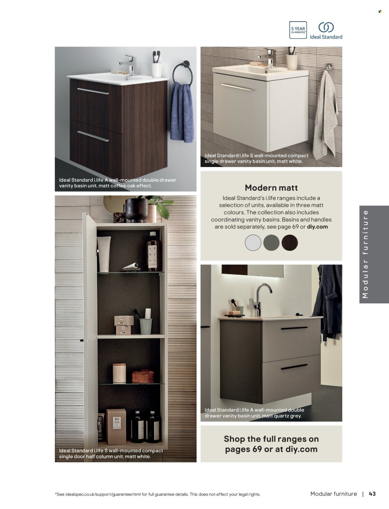 B&Q offer - Bathroom collections