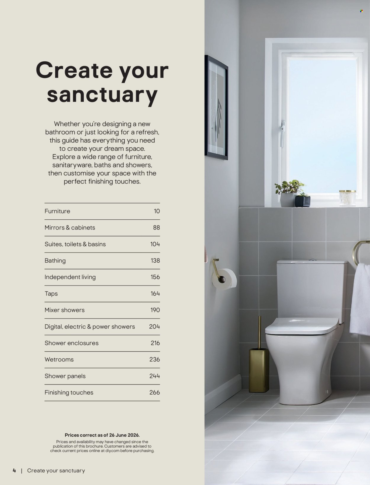 B&Q offer - Bathroom collections