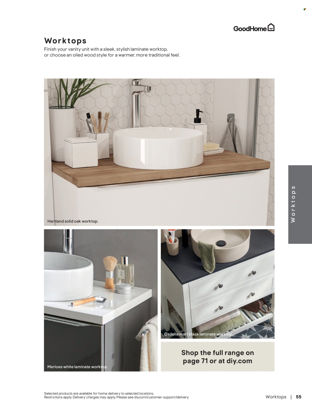 B&Q offer - Bathroom collections