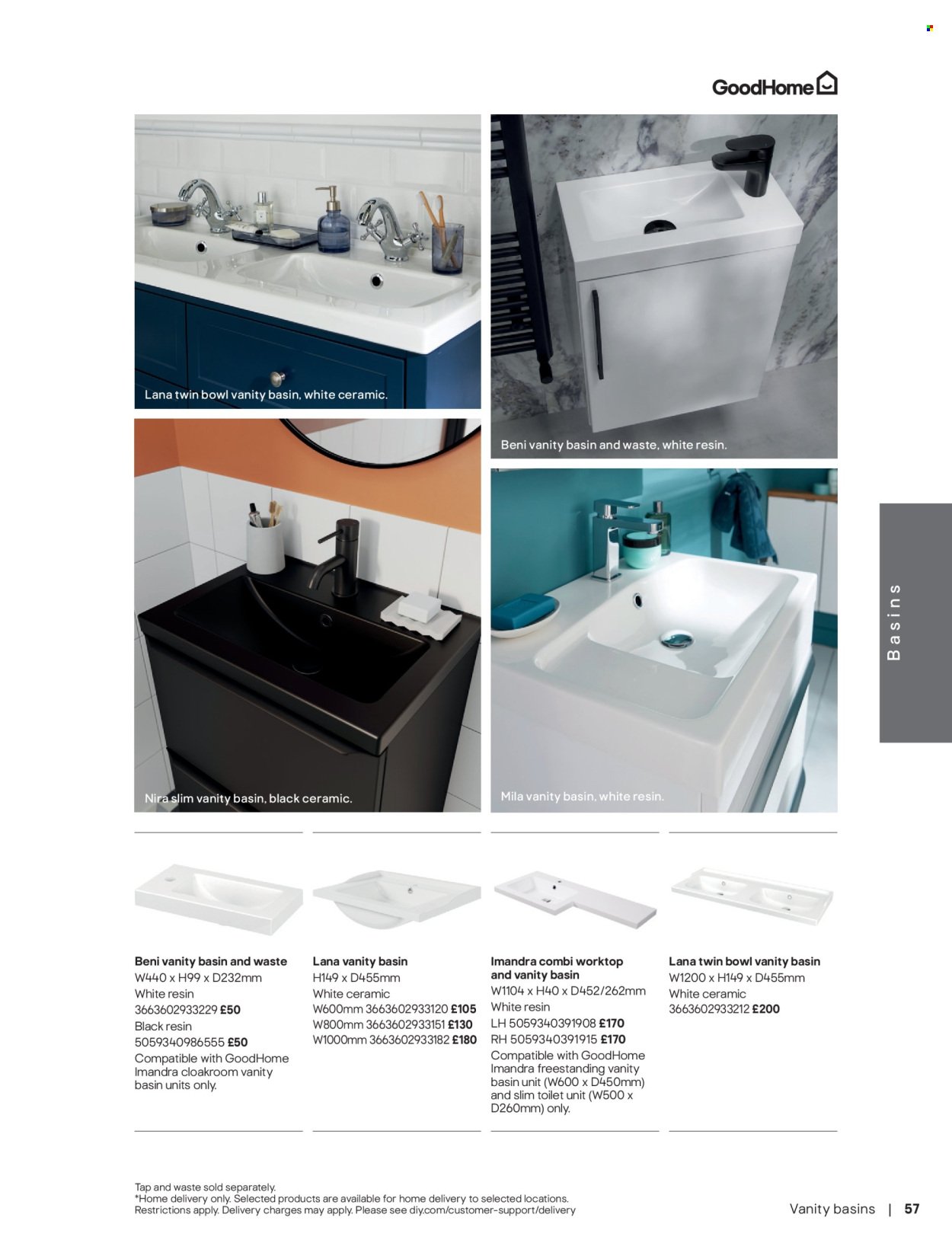 B&Q offer - Bathroom collections