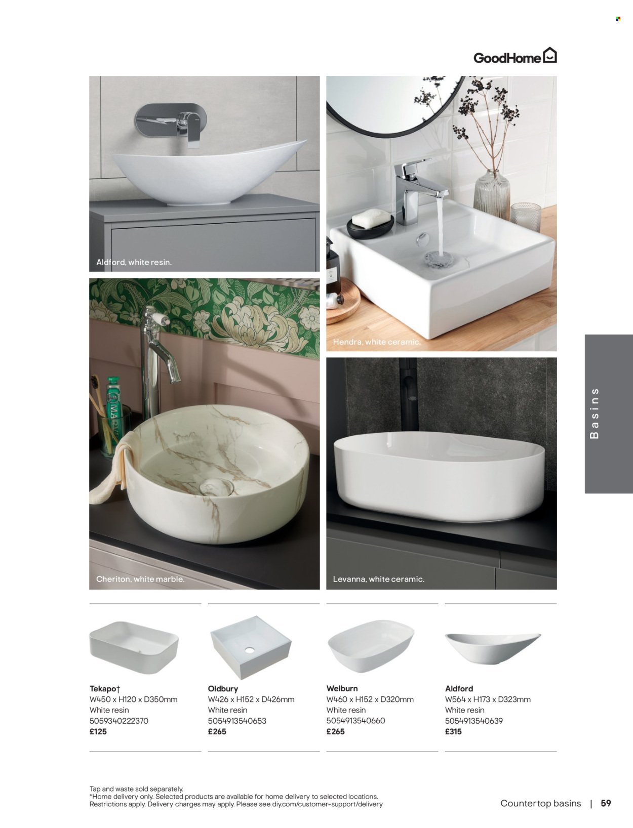 B&Q offer - Bathroom collections