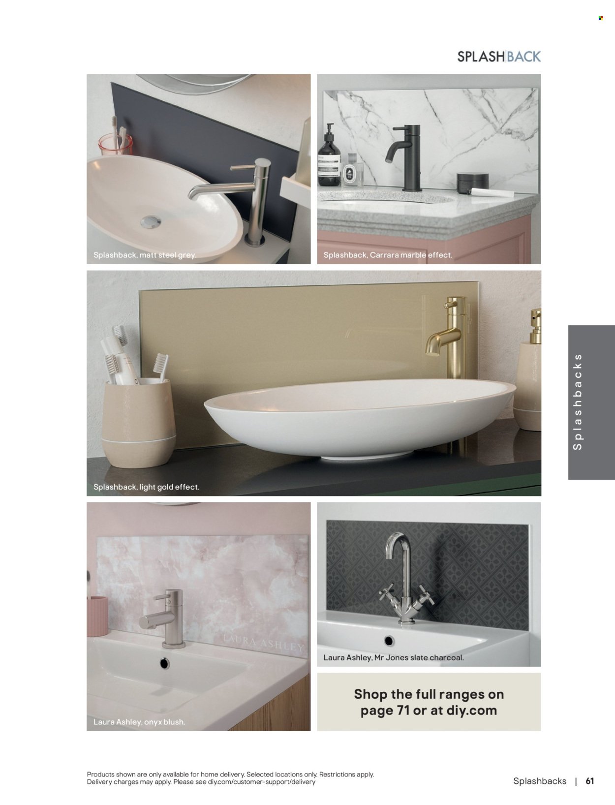 B&Q offer - Bathroom collections