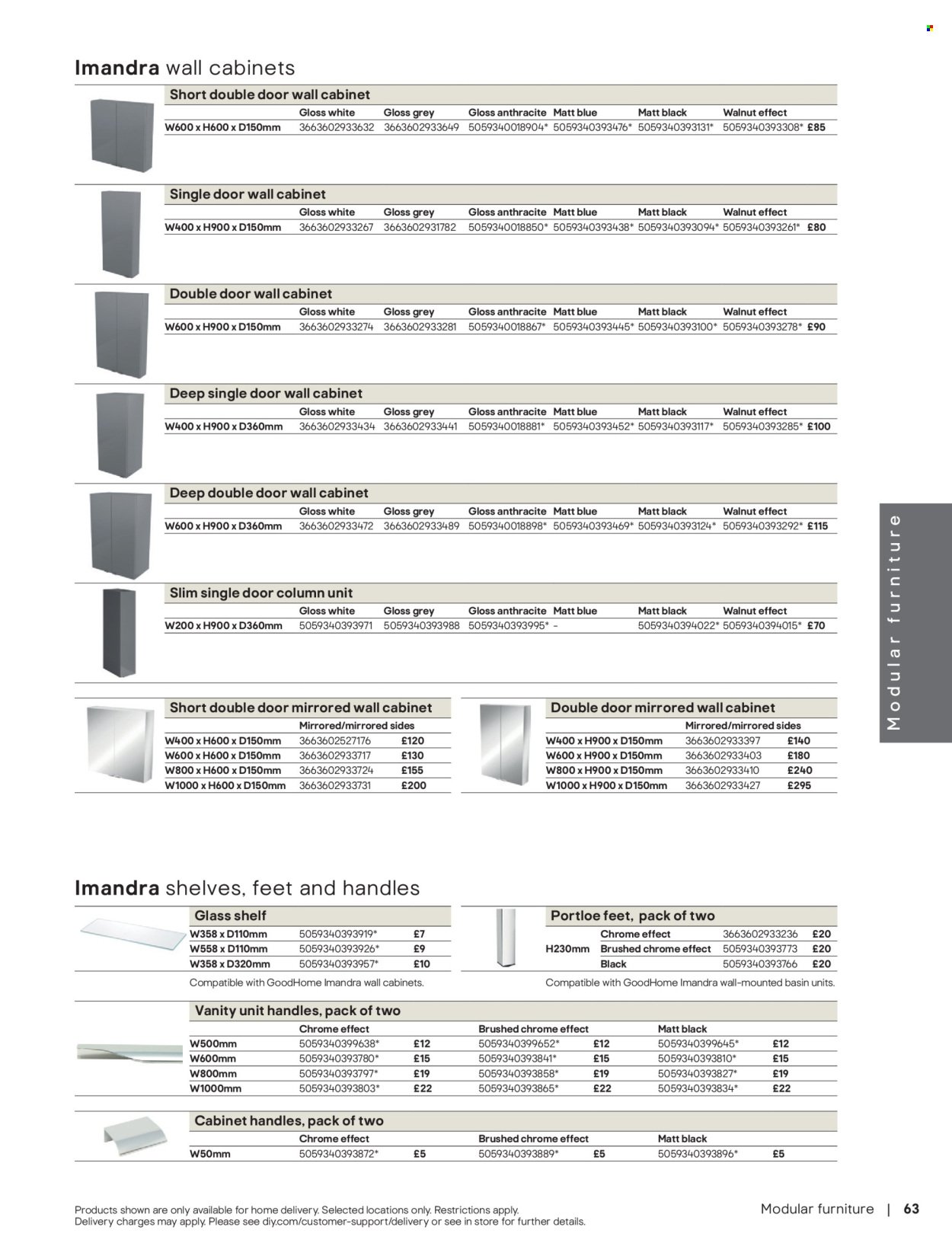 B&Q offer - Bathroom collections