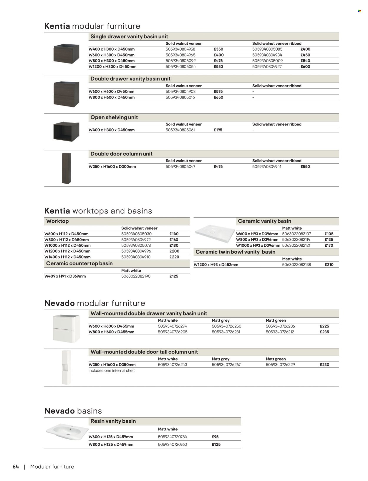 B&Q offer - Bathroom collections