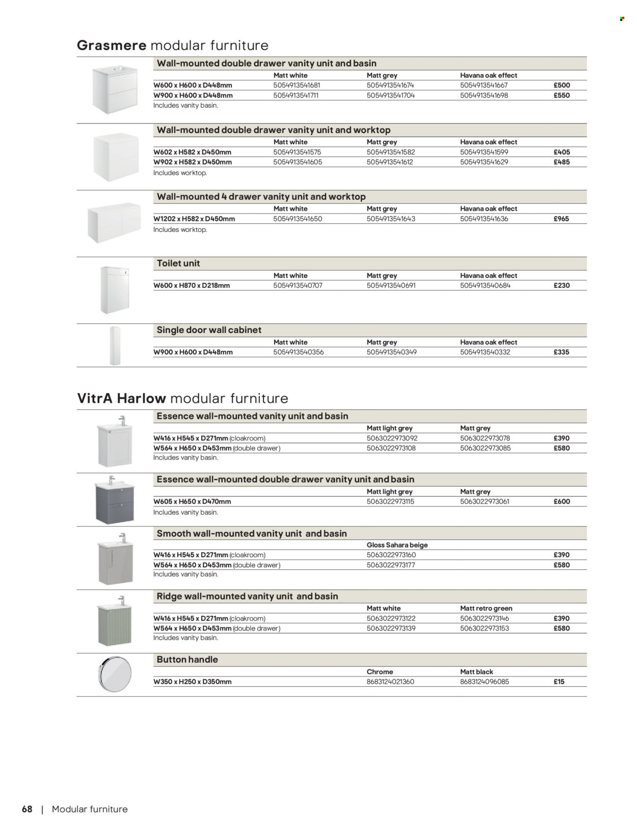 B&Q offer - Bathroom collections