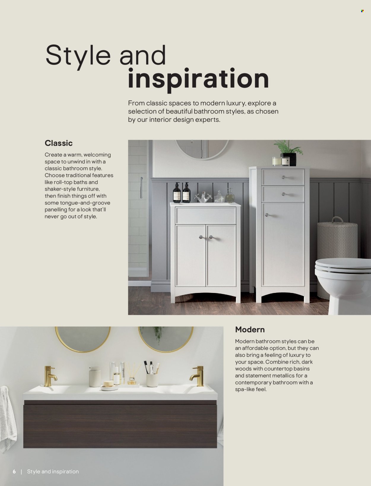 B&Q offer - Bathroom collections