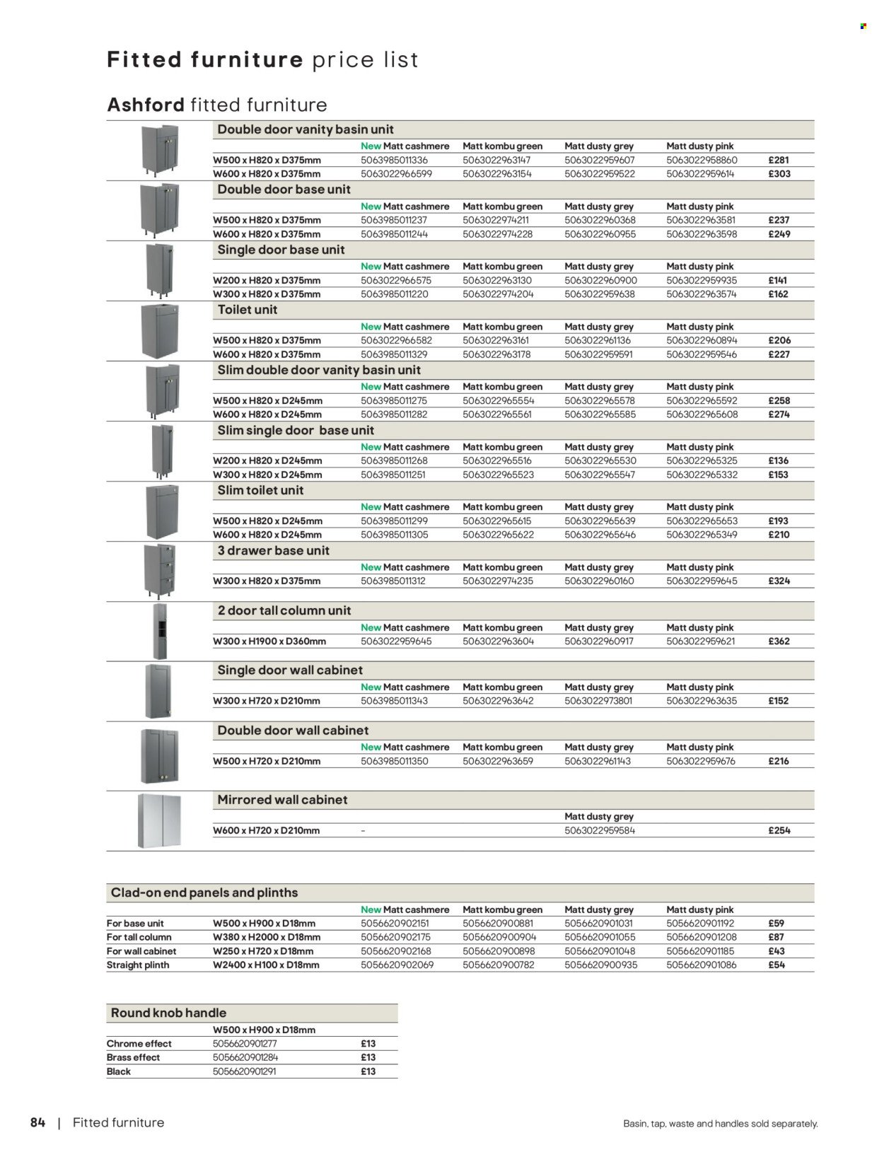 B&Q offer - Bathroom collections