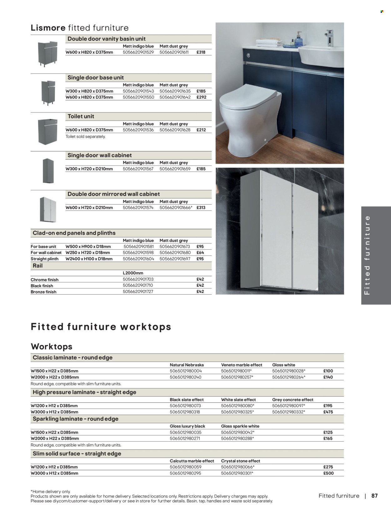 B&Q offer - Bathroom collections