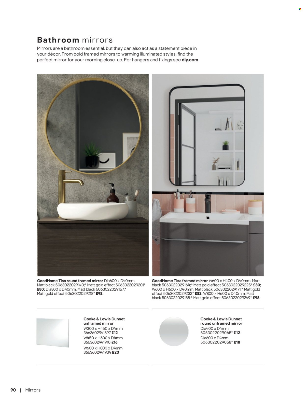 B&Q offer - Bathroom collections