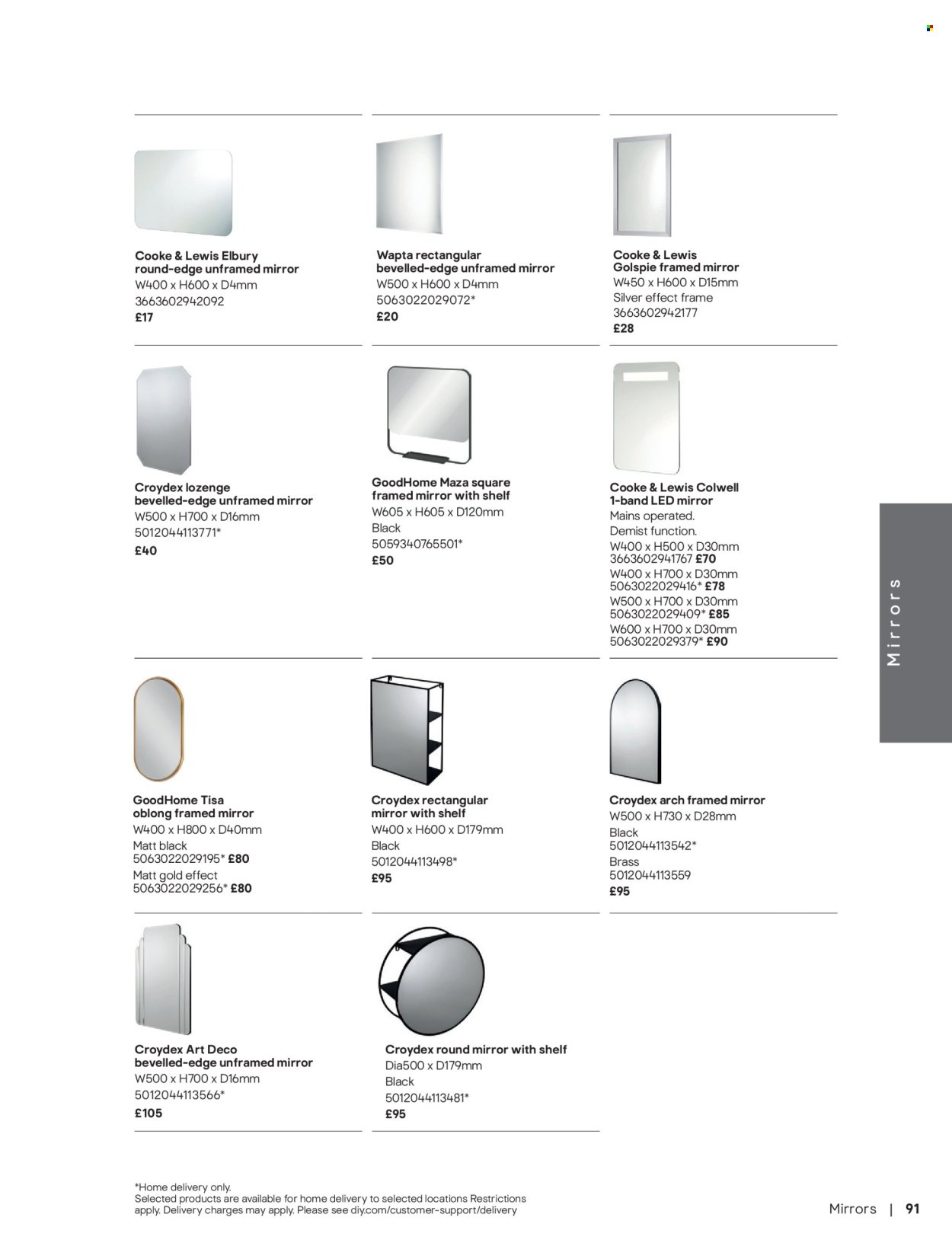 B&Q offer - Bathroom collections