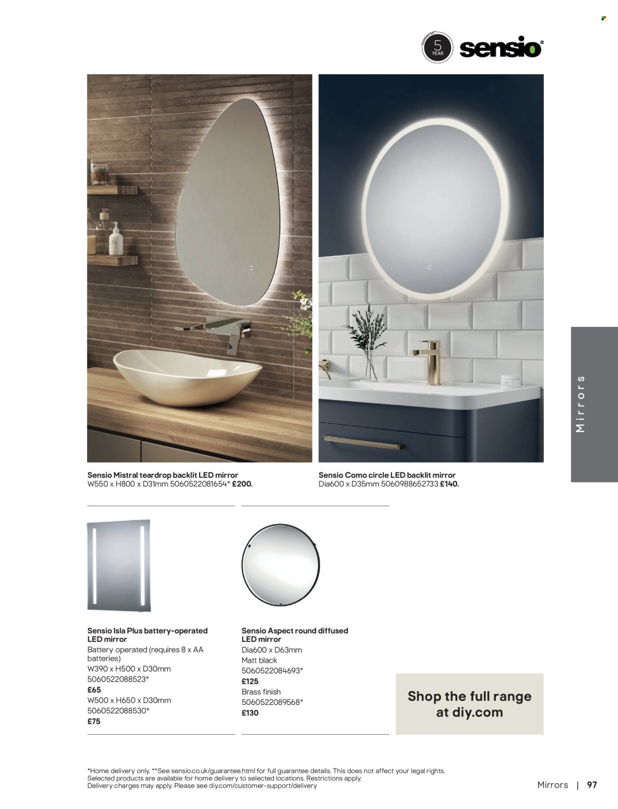 B&Q offer - Bathroom collections
