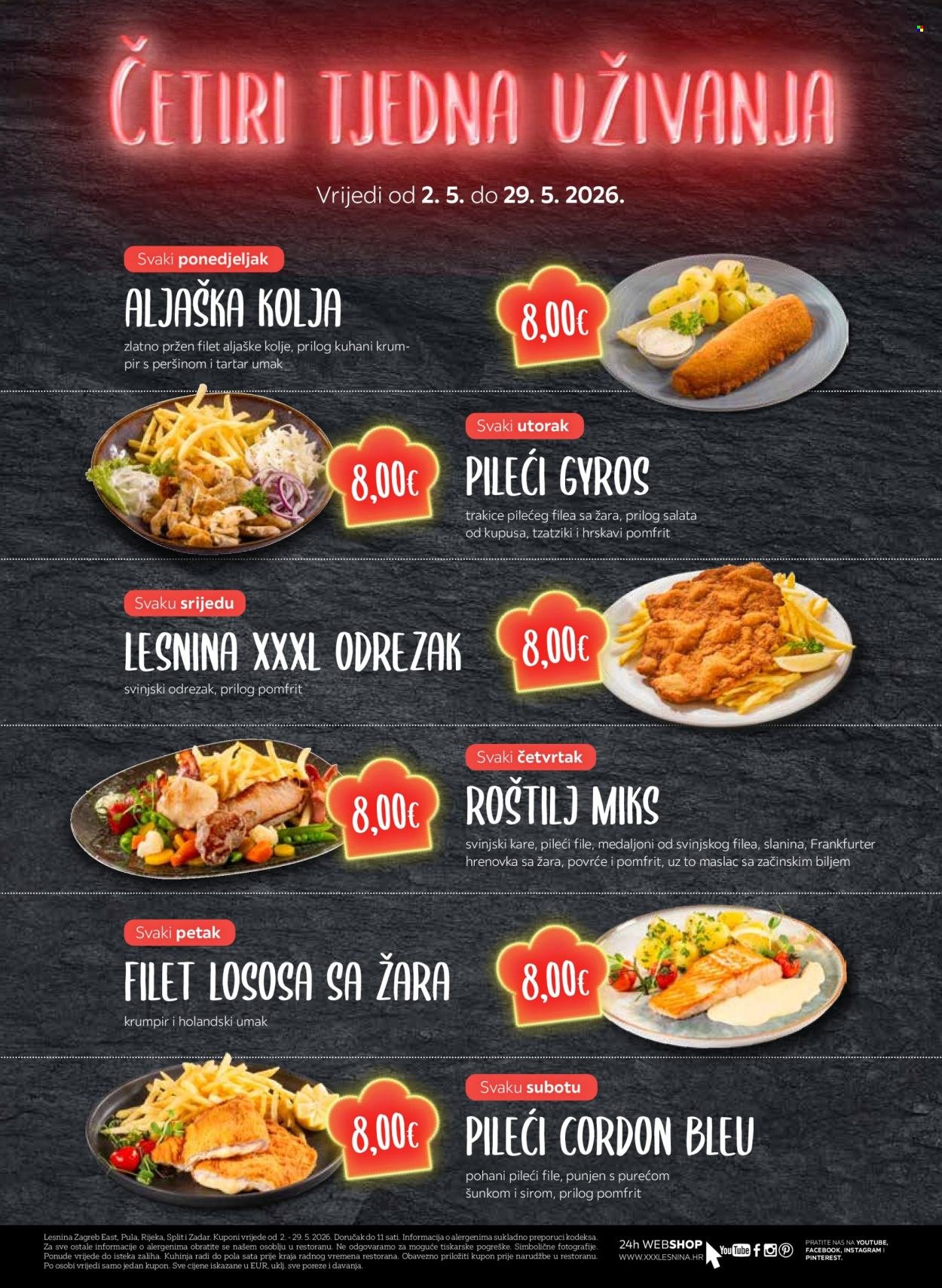 LESNINA katalog - Kuponi za restoran Lesnina Zagreb East, Pula, Rijeka, Split i Zadar
