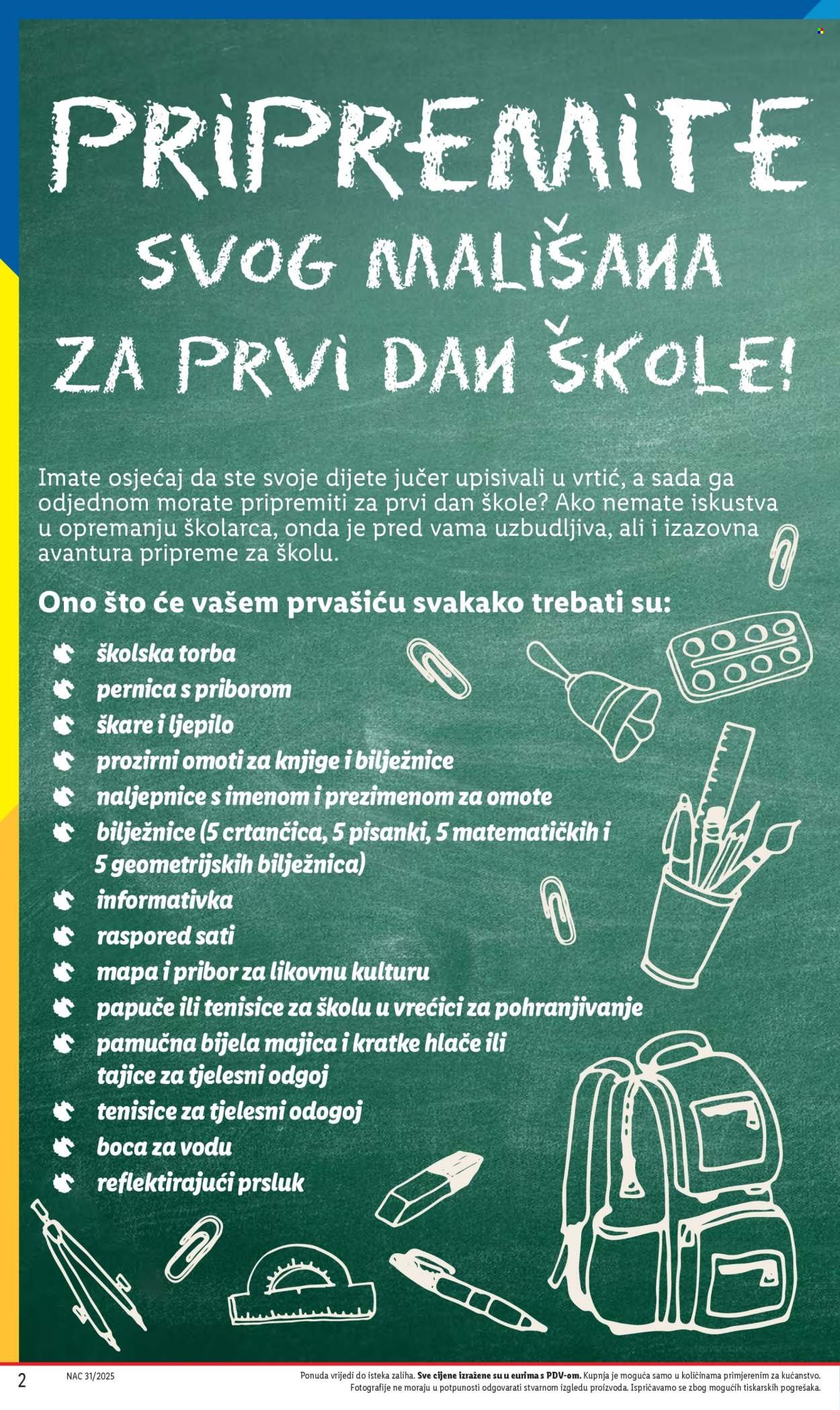 LIDL katalog - Pripremi se za novu školsku godinu