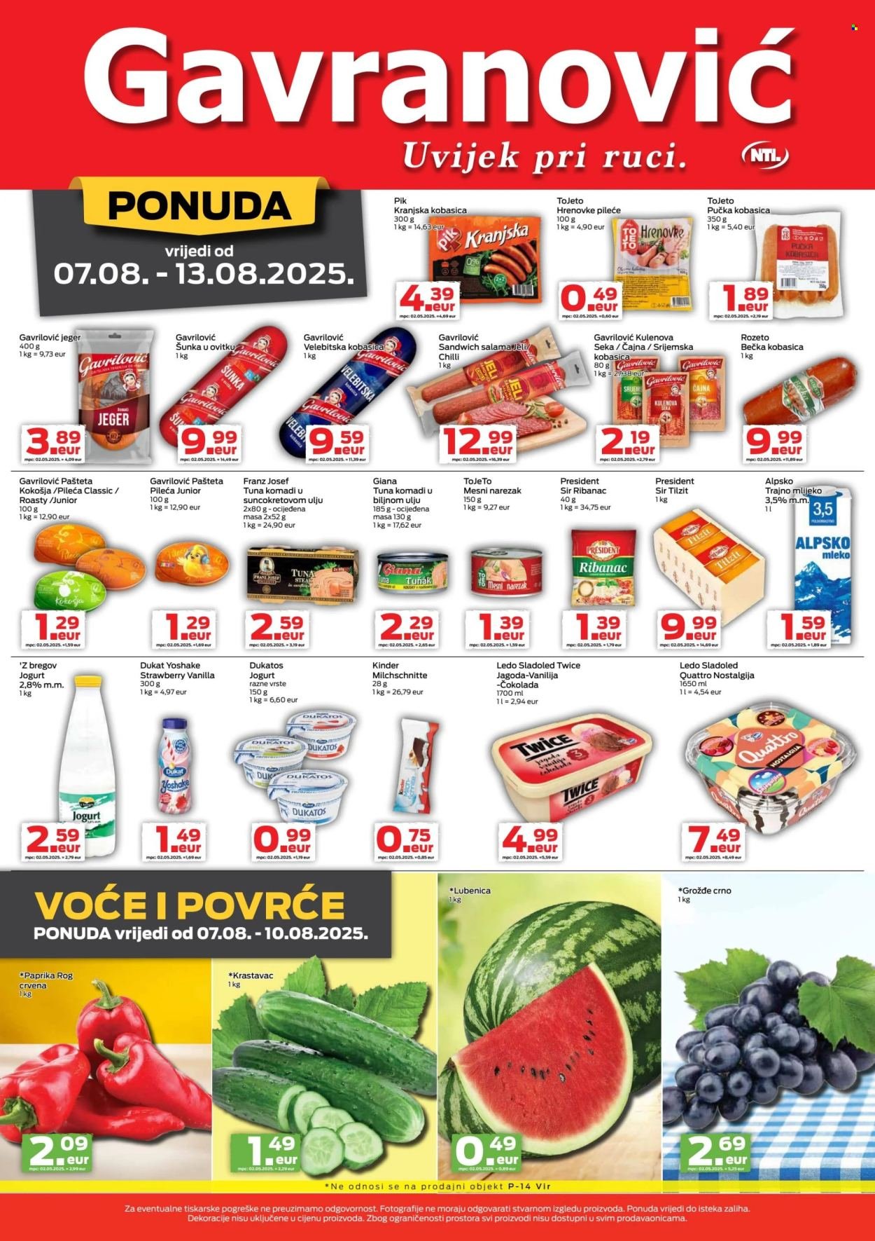 GAVRANOVIĆ katalog - Od četvrtka 07.08.2025.