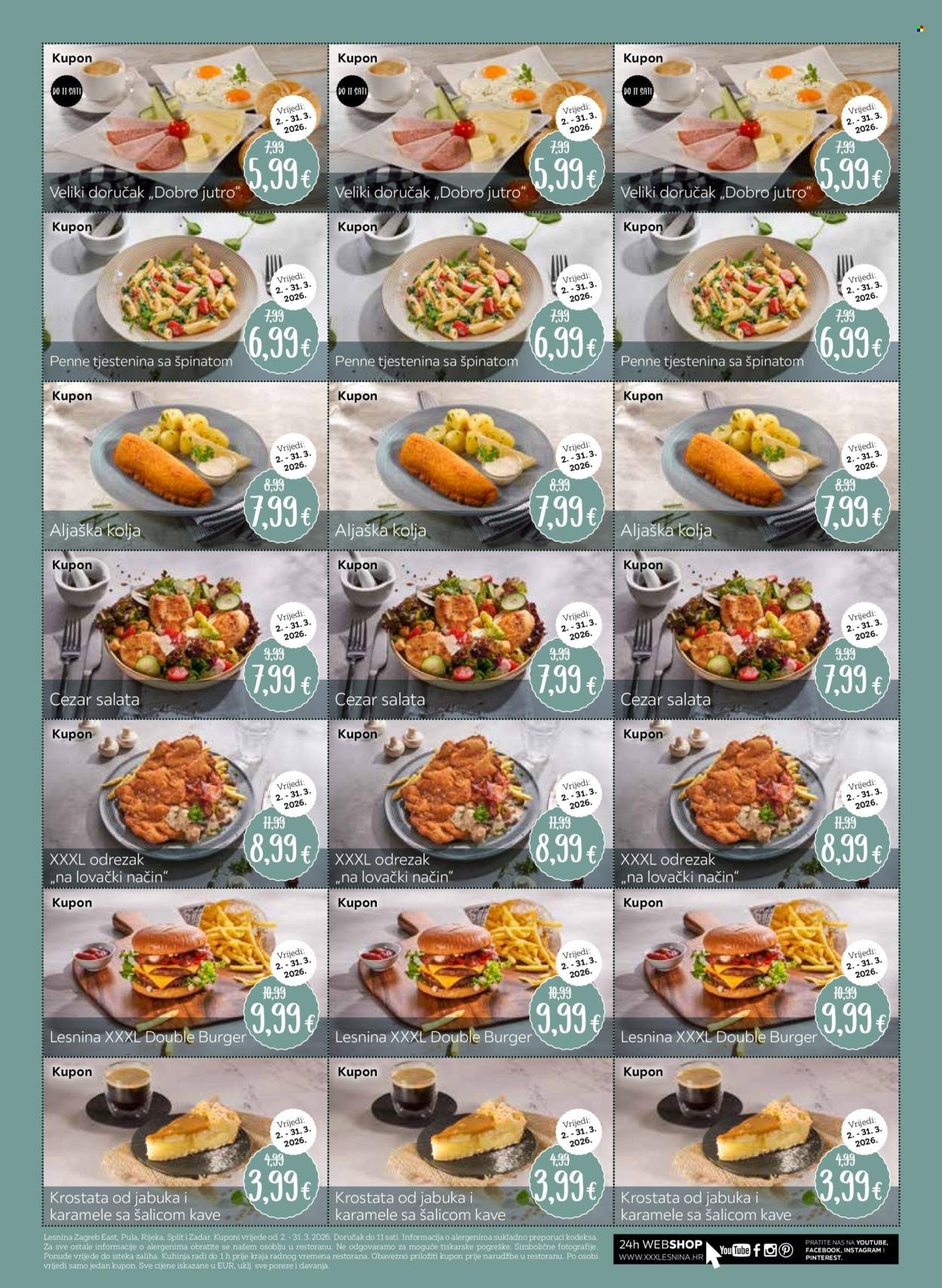 LESNINA katalog - Kuponi za restoran Lesnina Zagreb East, Pula, Rijeka, Split i Zadar
