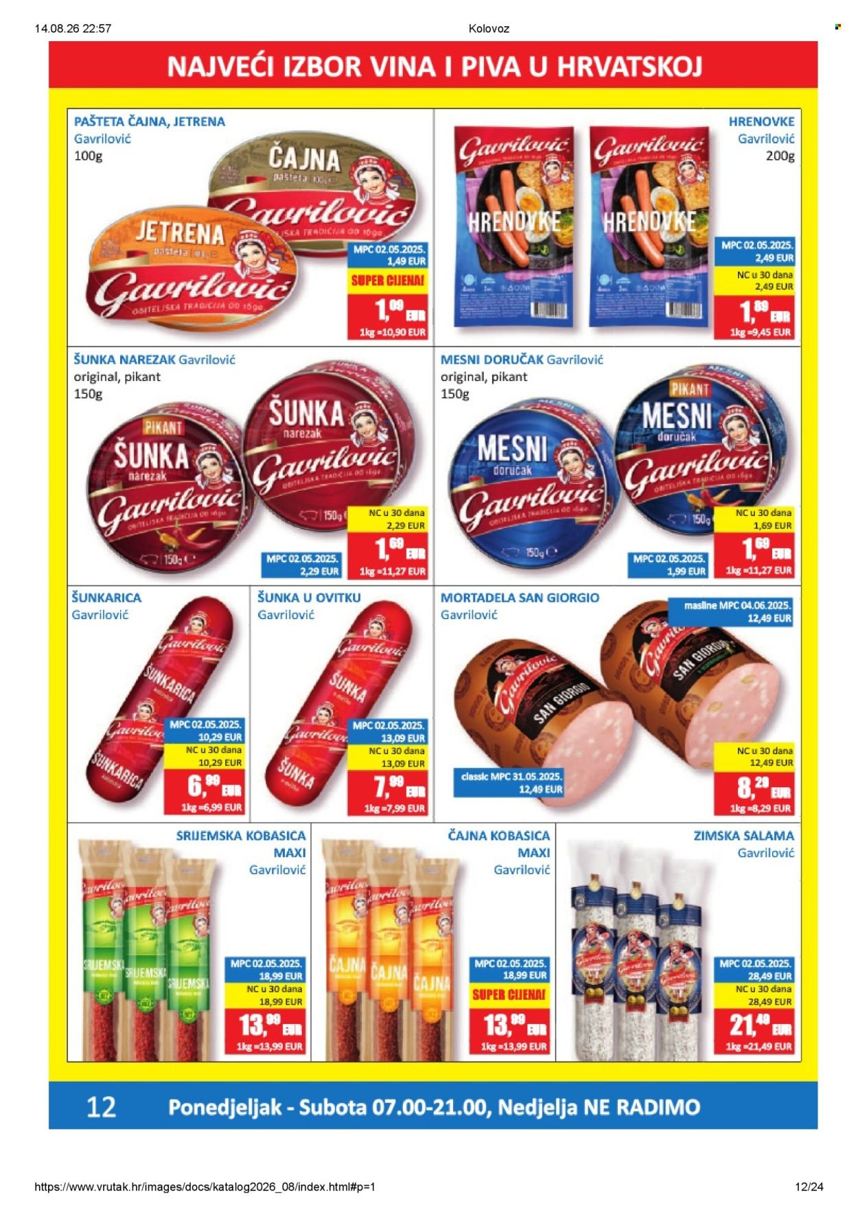 VRUTAK katalog - Od ponedeljka 10.08.2026.