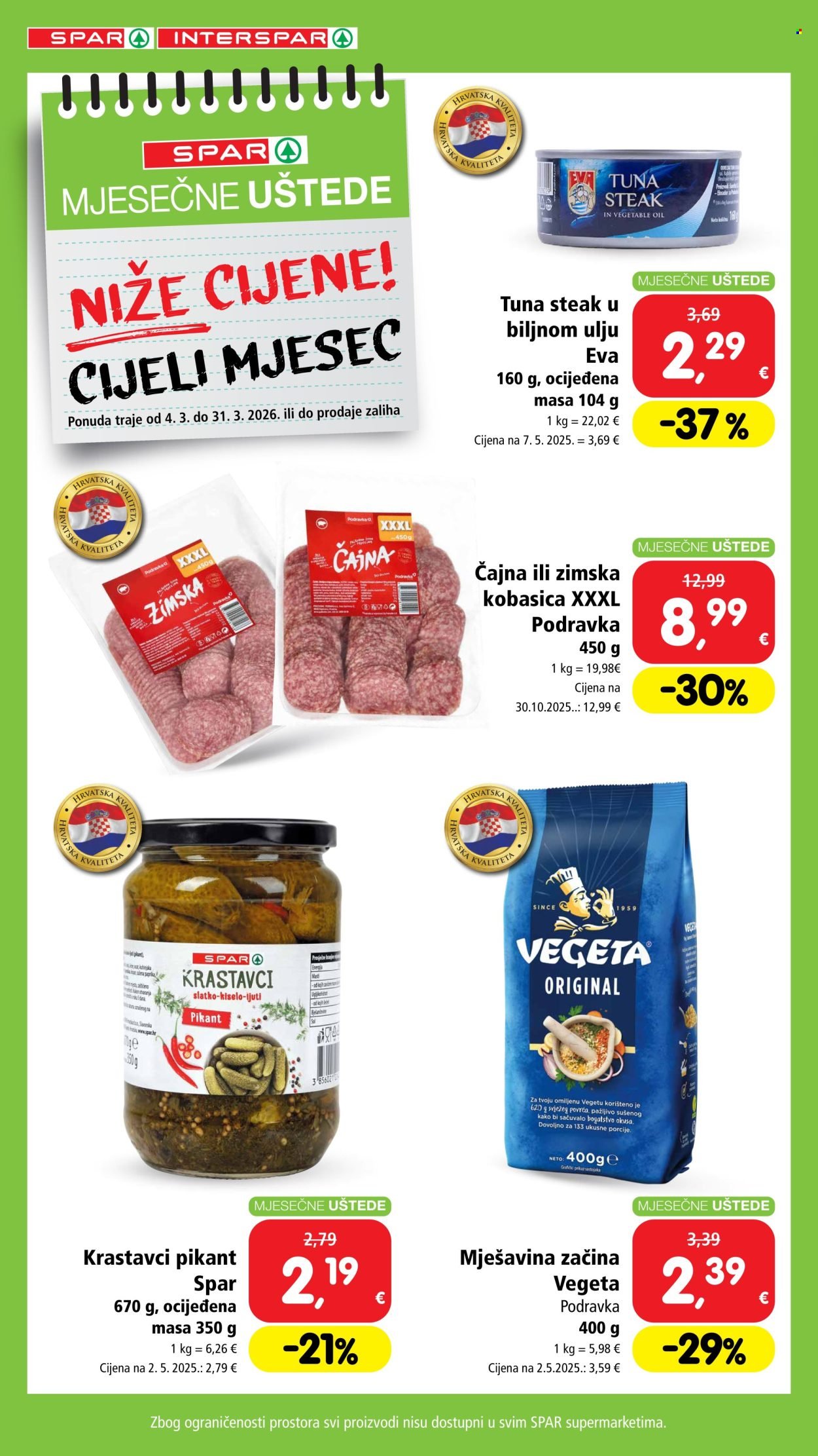 SPAR katalog - Mjesečne uštede