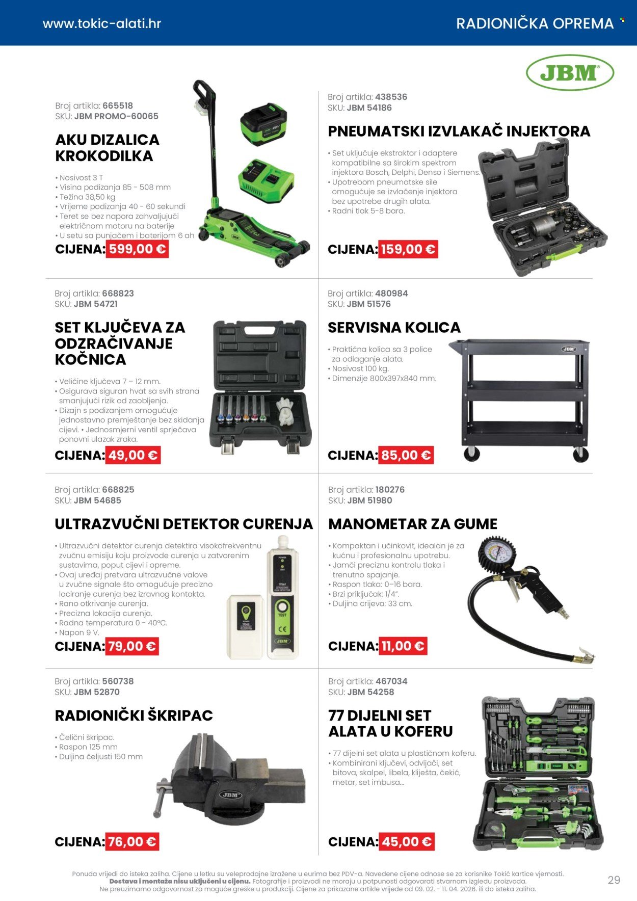 TOKIĆ katalog - Letak alata i servisne opreme