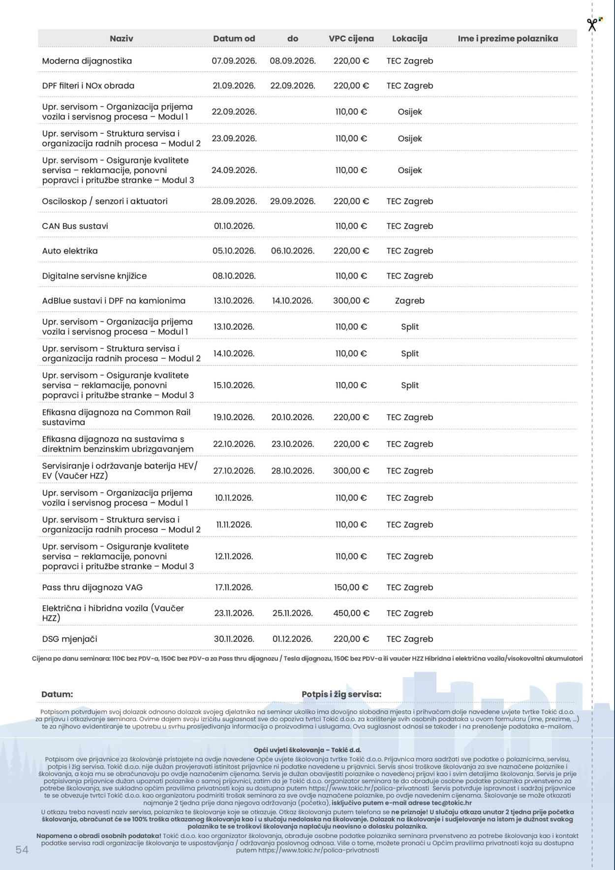 TOKIĆ katalog - Letak alata i servisne opreme