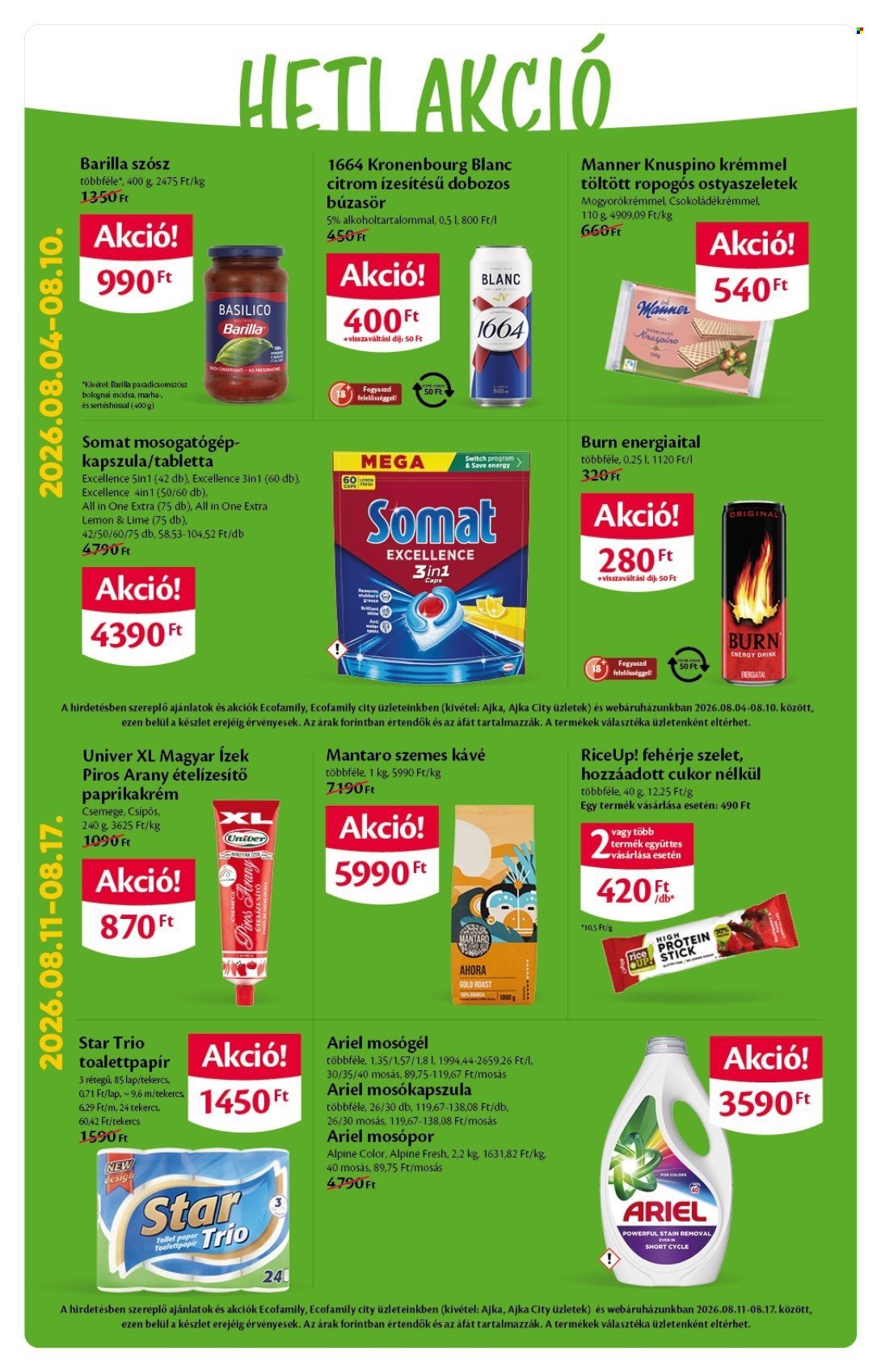 EcoFamily akciós újság 2026.08.06 - 2026.08.16 | Minden Akció