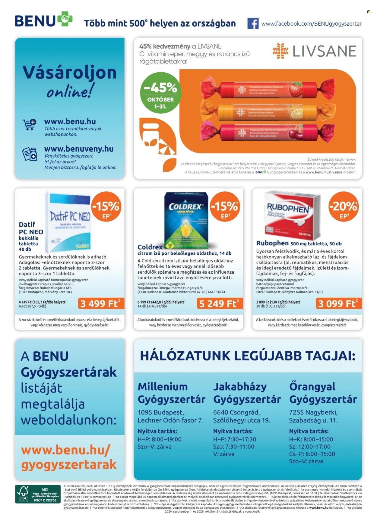 BENU Gyógyszertár akciós újság 2026.10.01 - 2026.10.31 | Minden Akció