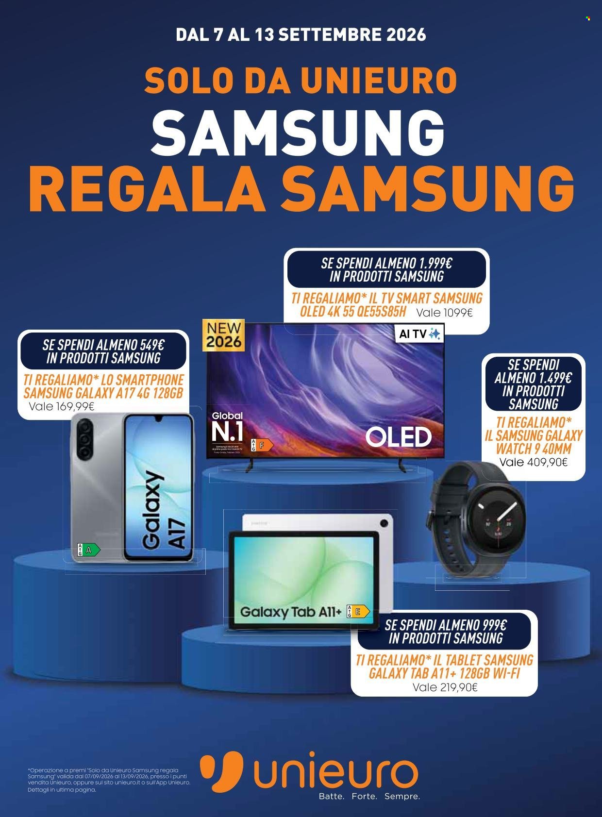 Volantino UNIEURO - Samsung regala Samsung